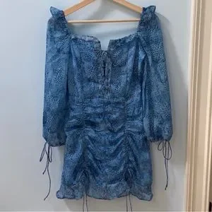 Lioness Dresses Lioness Feng Shui Mini Dress Blue Animal Print Poshmark